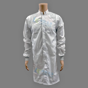 5mm 그리드 클린룸 폴리에스테르 클래스 100 흰색 ESD 유니폼