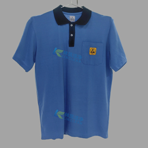 면 Unisex 전도성 정전기 방지 안전 정전기 방지 폴로 T 셔츠 ESD 유니폼